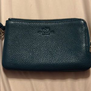 Blue/Green coach wrist wallet